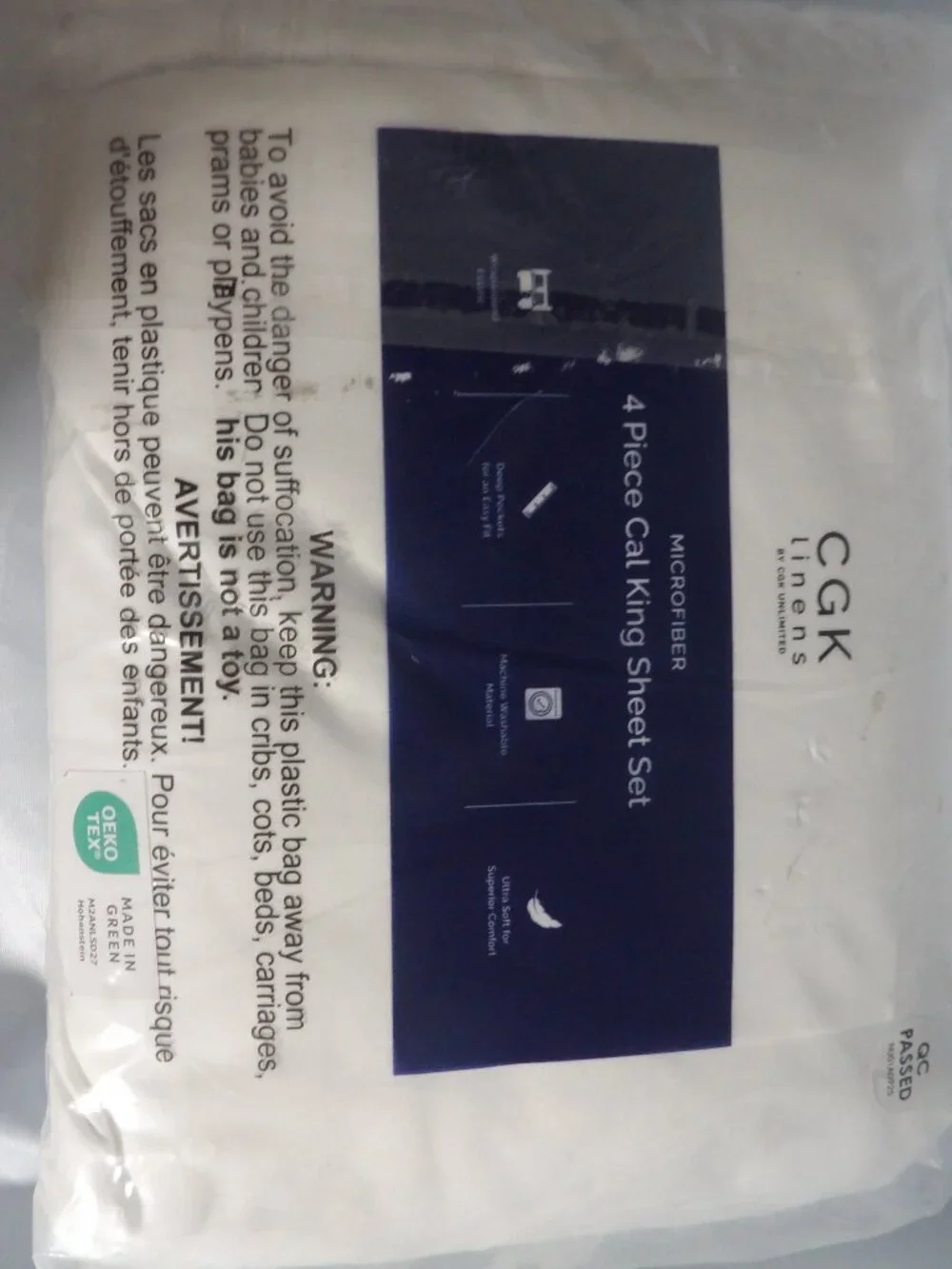 NEW Bedsure White Duvet Cover King Size - 3 Pieces Prewashed Cotton-Like Poly